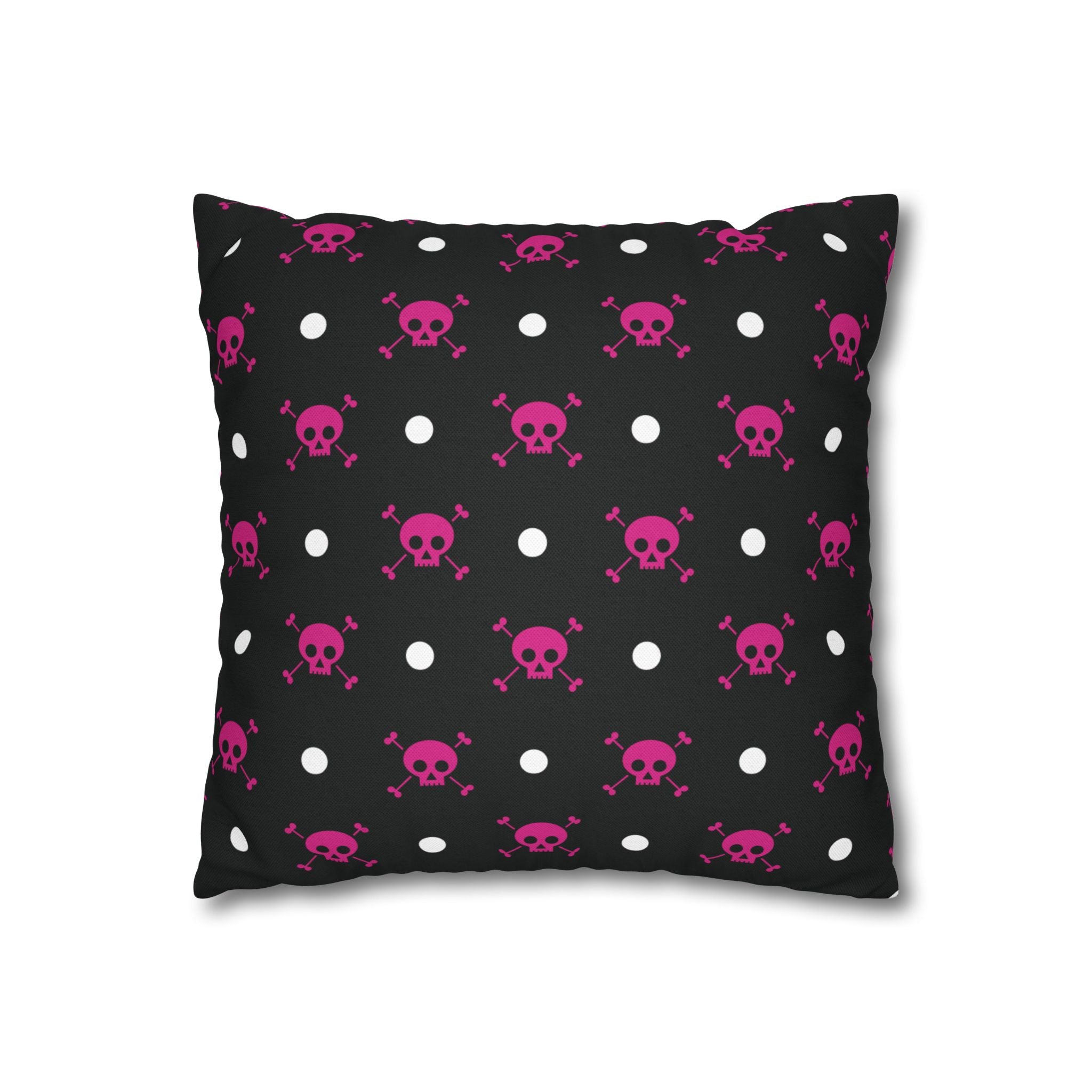 Skull and Bones Throw Pillow Case