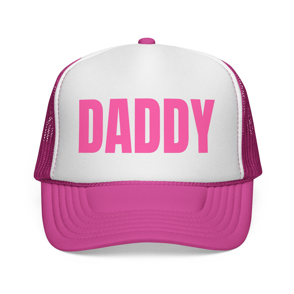 Daddy Trucker Hat — Pink Mesh Baseball Cap with 'DADDY' Front Print