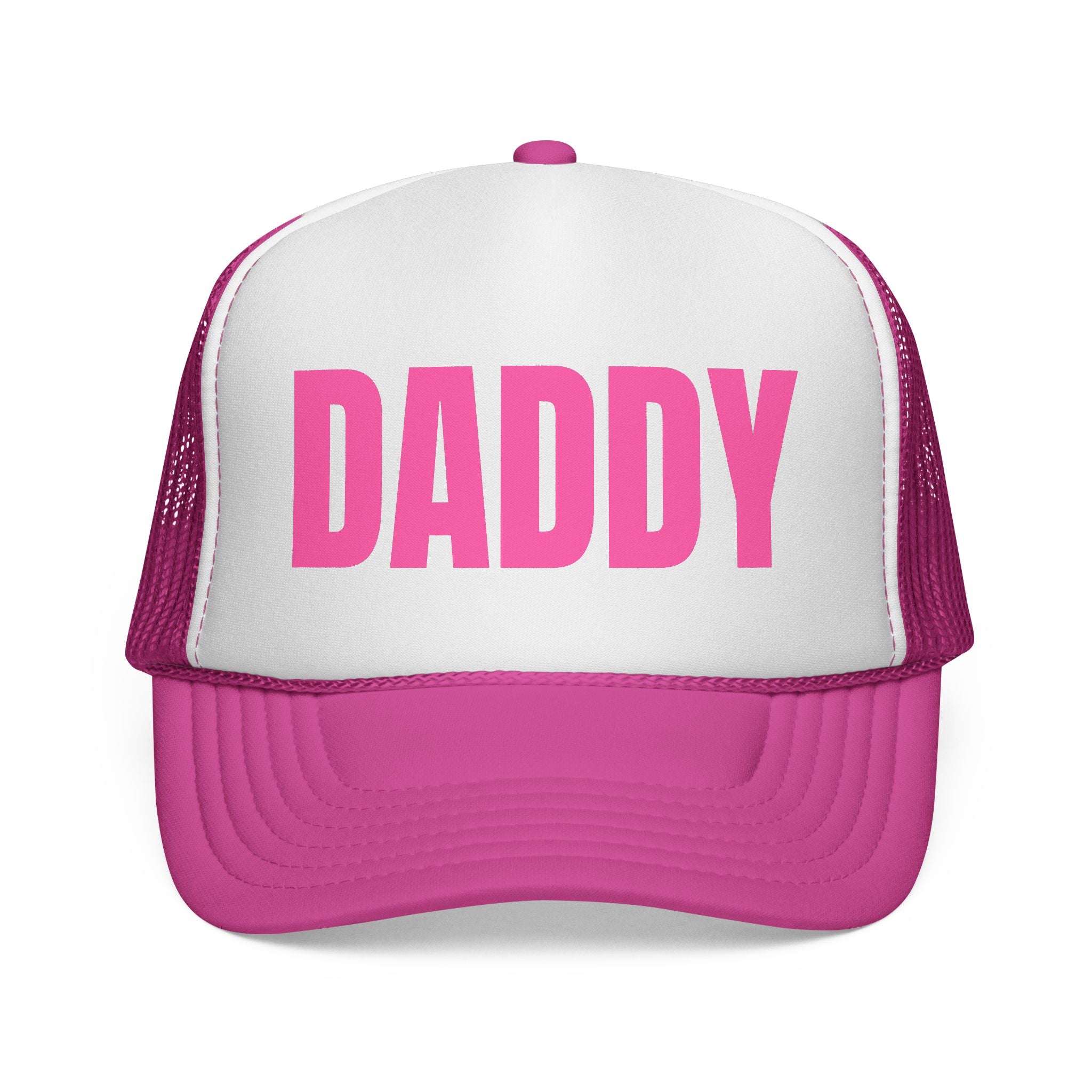 Daddy Trucker Hat — Pink Mesh Baseball Cap with 'DADDY' Front Print