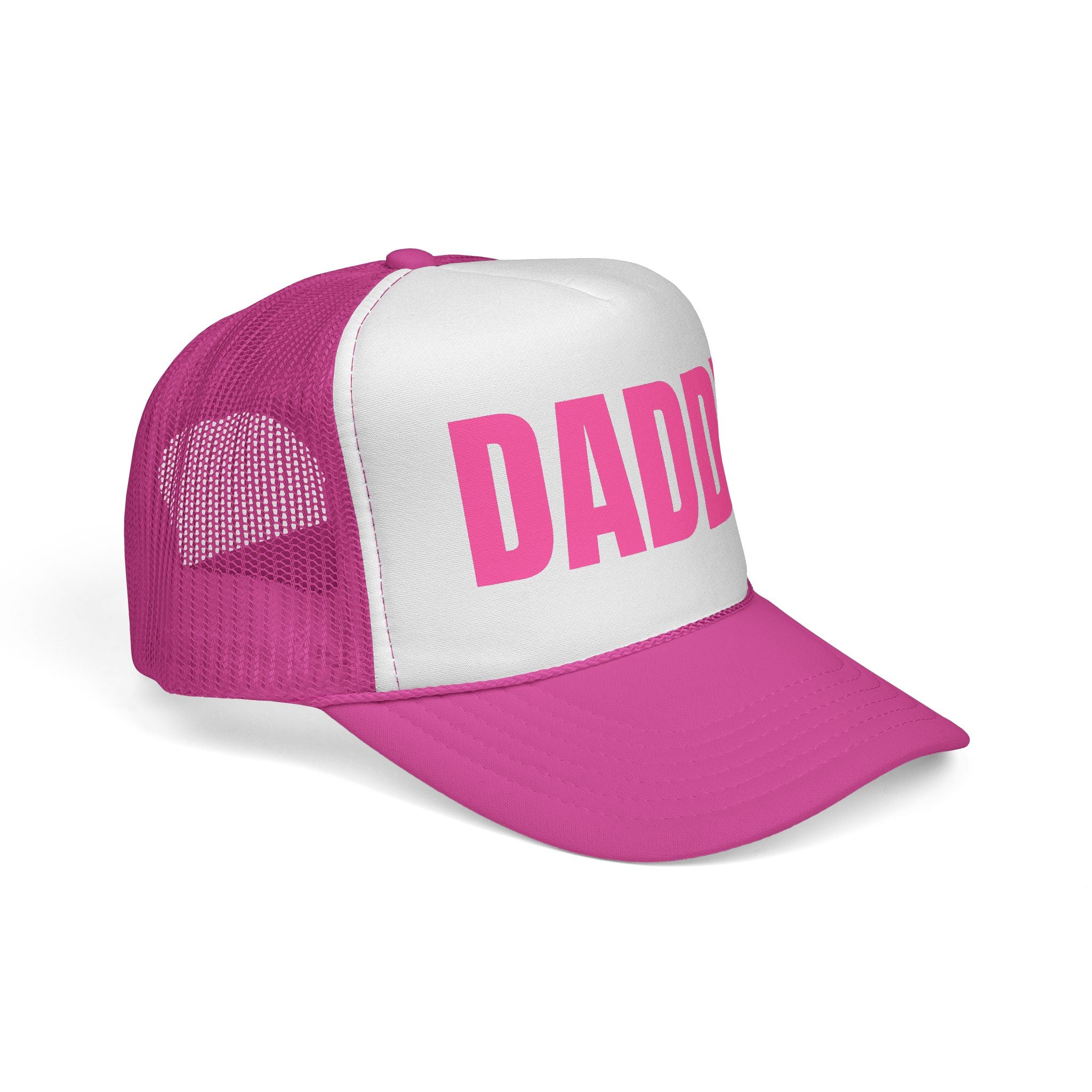 Daddy Trucker Hat — Pink Mesh Baseball Cap with 'DADDY' Front Print