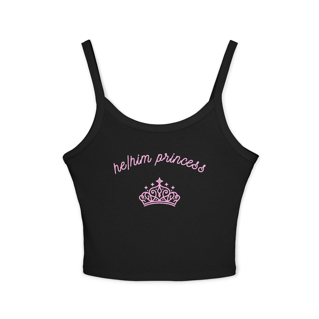 'He/I'm Princess' Pink Tiara Spaghetti Strap Tank Top