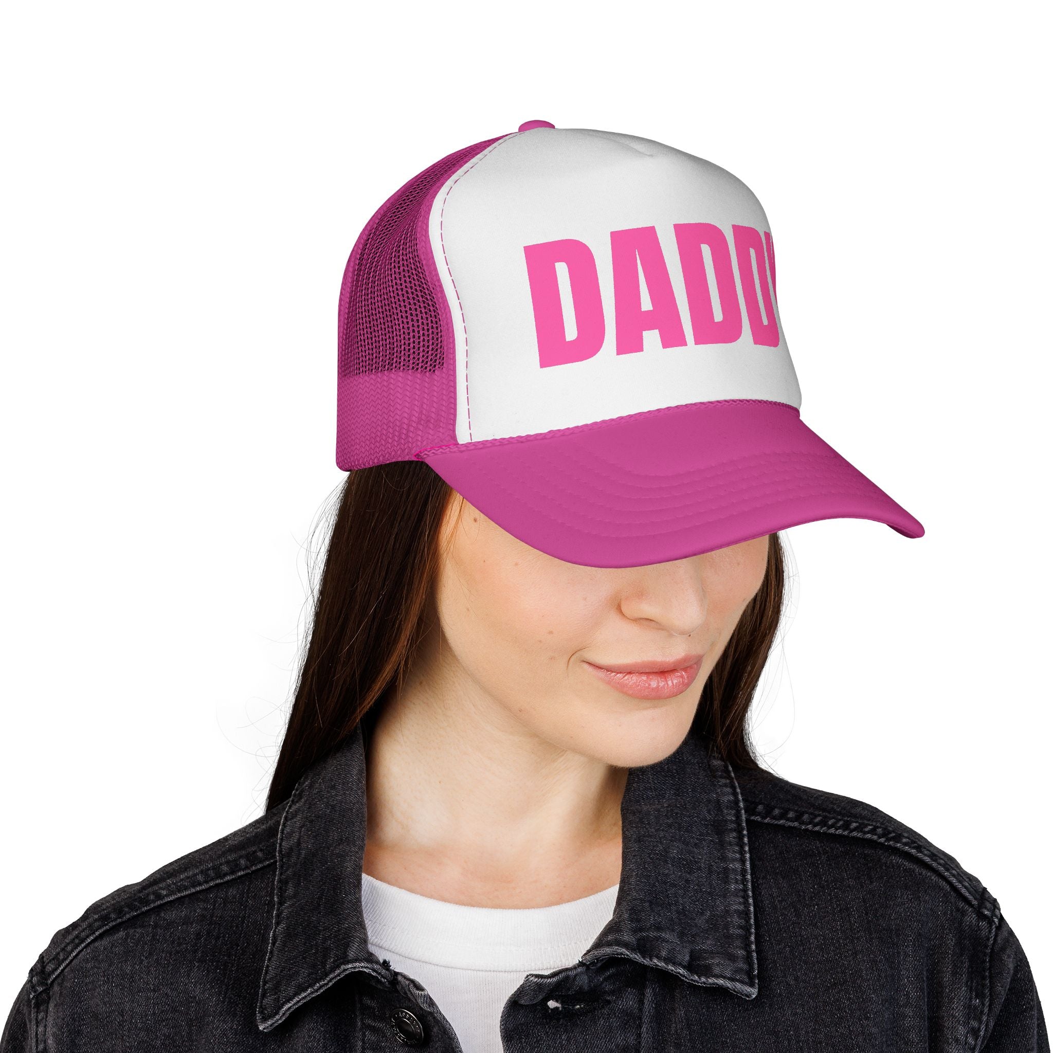Daddy Trucker Hat — Pink Mesh Baseball Cap with 'DADDY' Front Print