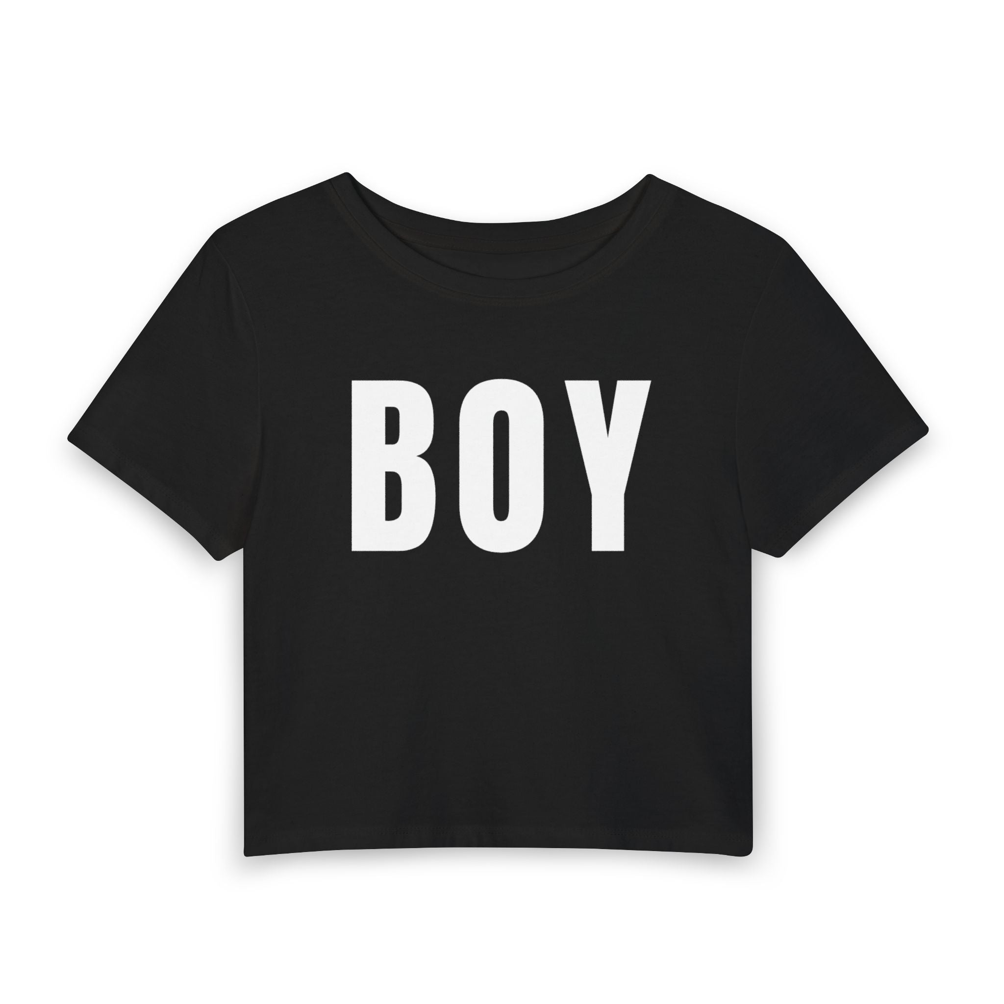 BOY Women's Baby Tee — Bold Graphic Cropped Shirt for Pride & Everyday Wear